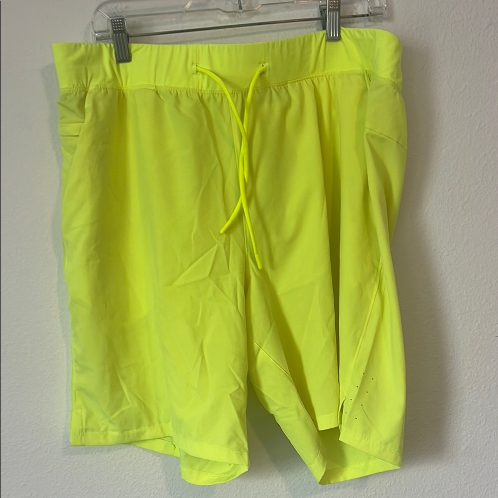 ATHLETIC WORKS Neon Yellow Gym Shorts